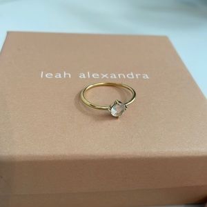 Leah Alexandra Compass ring in white topaz and gold vermeil. Size 7.